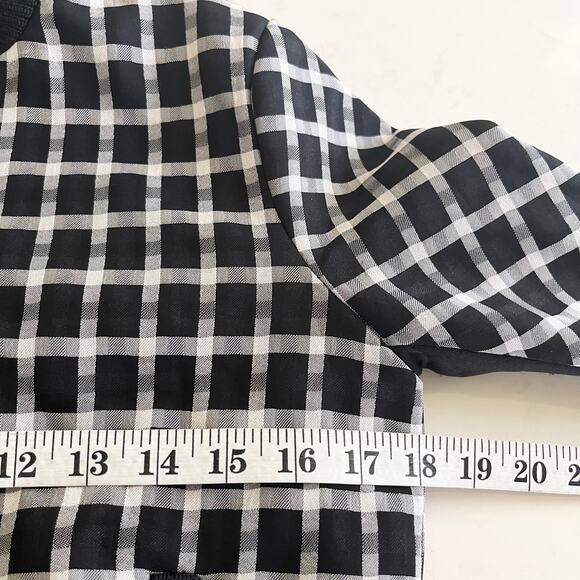 Maje Black White Check Plaid Zip Up Bomber Jacket Women’s Size 36/Small - Picture 6 of 9